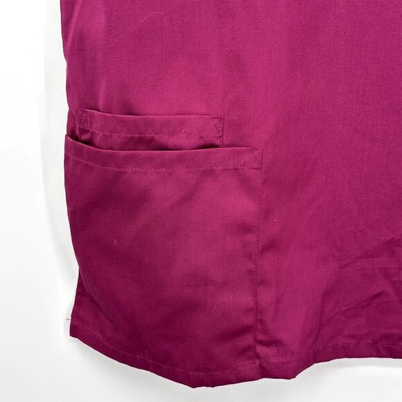 Cherokee Authentic Scrubs Workwear Top Womens Missy Fit XL NWT Wine V-neck - Picture 4 of 6